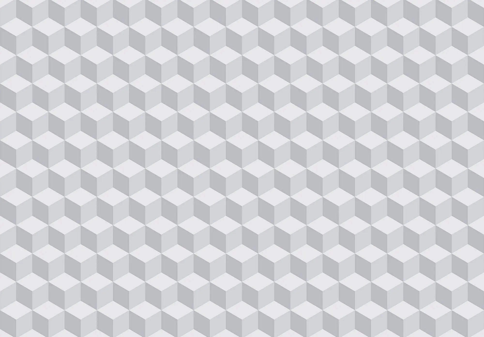 Billede 1 af Fototapet - Gråt tredimensionelt kubemønster