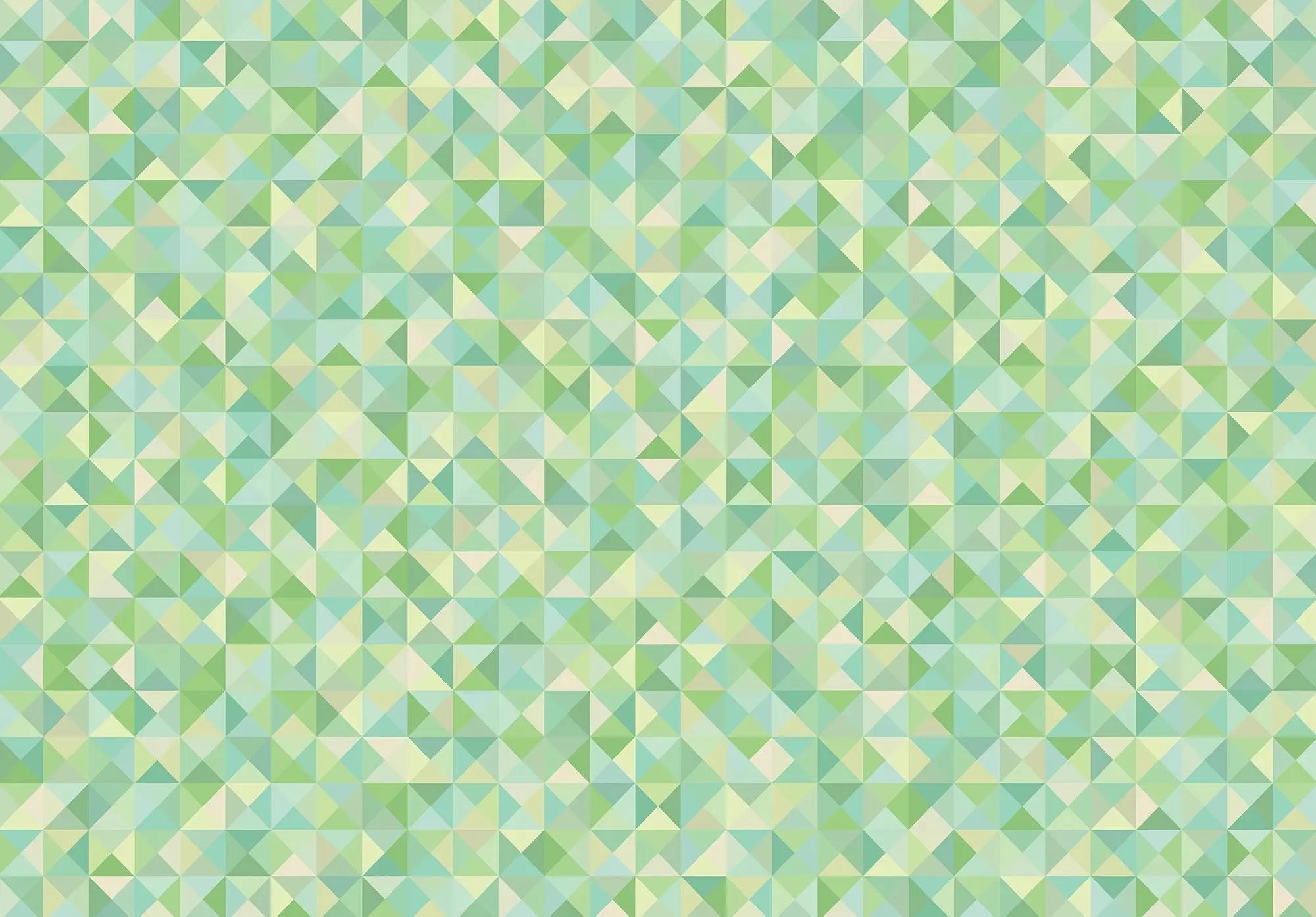 Billede 1 af Fototapet - Grønt geometrisk mønster med trekantede former