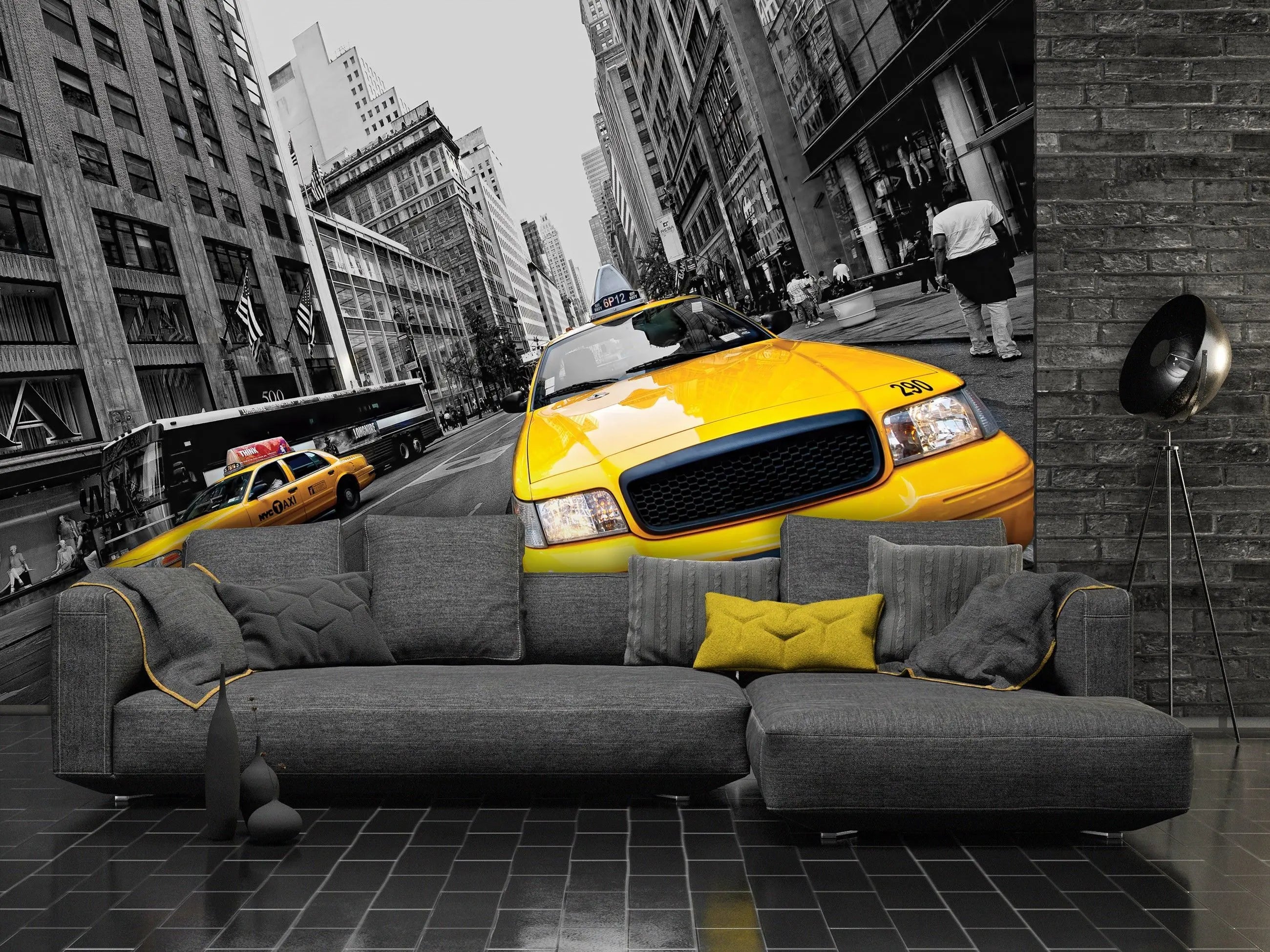 Billede 10 af Fototapet - Gule taxaer på gade i New York City