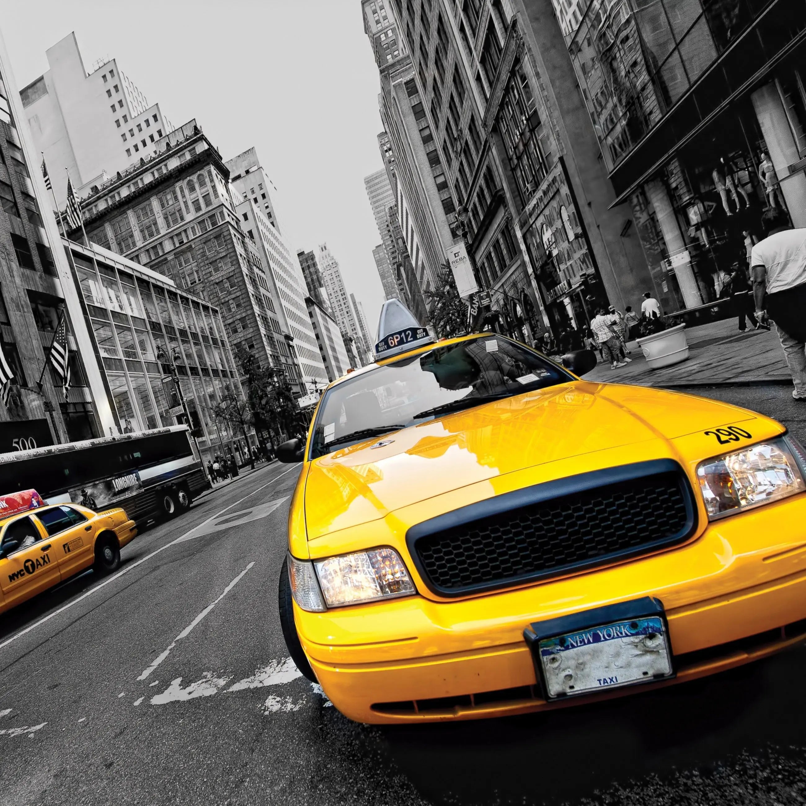 Billede 13 af Fototapet - Gule taxaer på gade i New York City