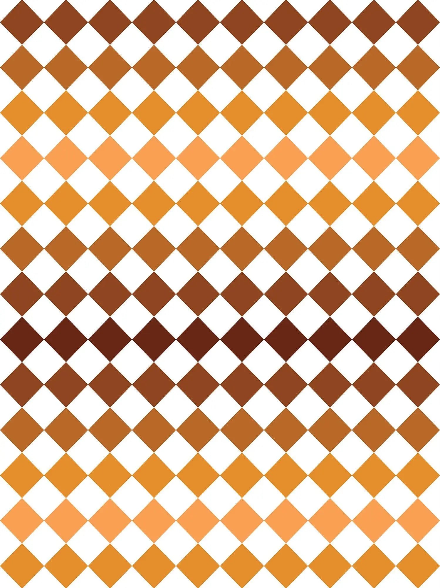 Billede 16 af Fototapet - Gulvflisemønster med brune og orange romber