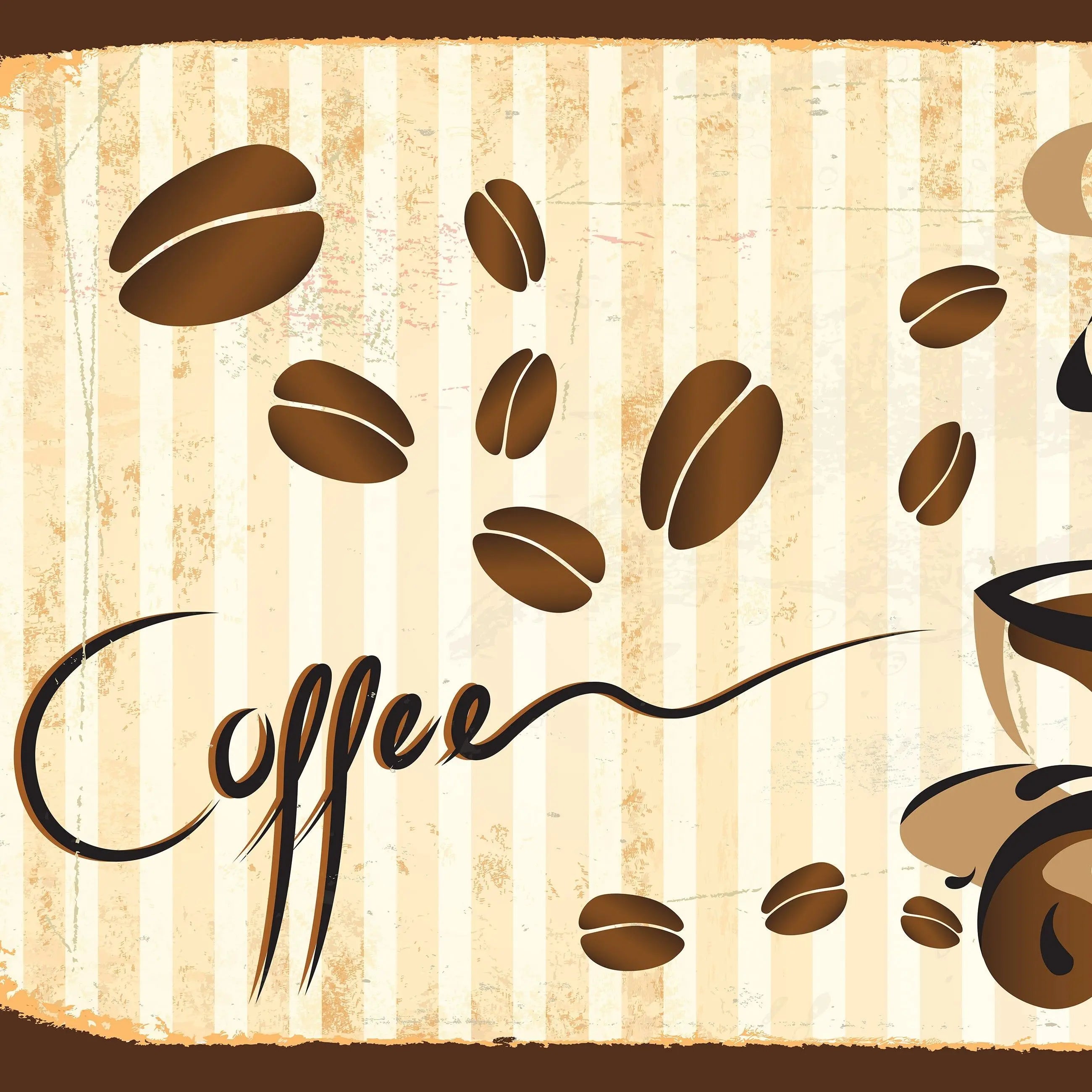 Billede 7 af Fototapet - Kaffekop med damp og flyvende kaffebønner