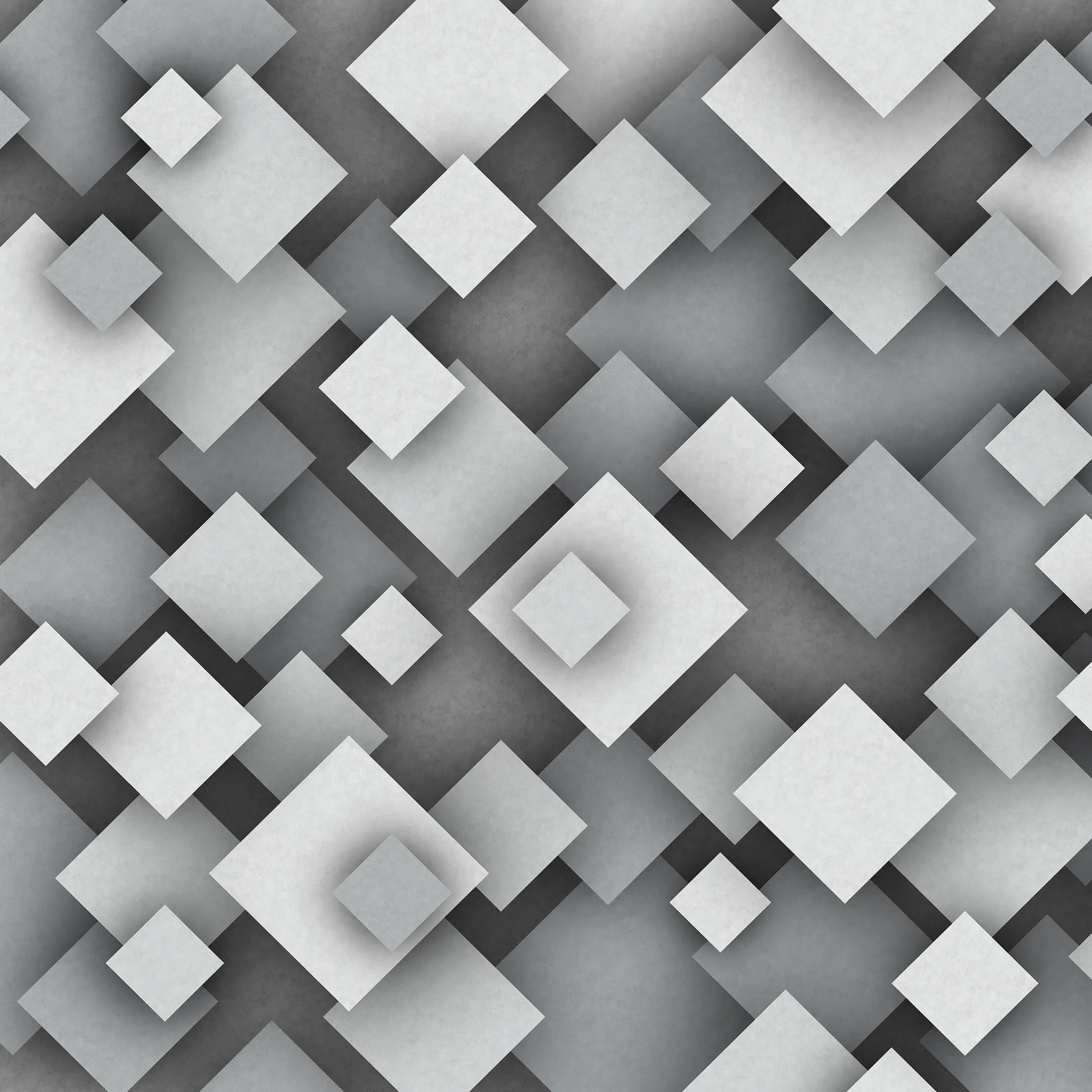 Billede 7 af Fototapet - Lag af grå kvadrater i forskellige størrelser