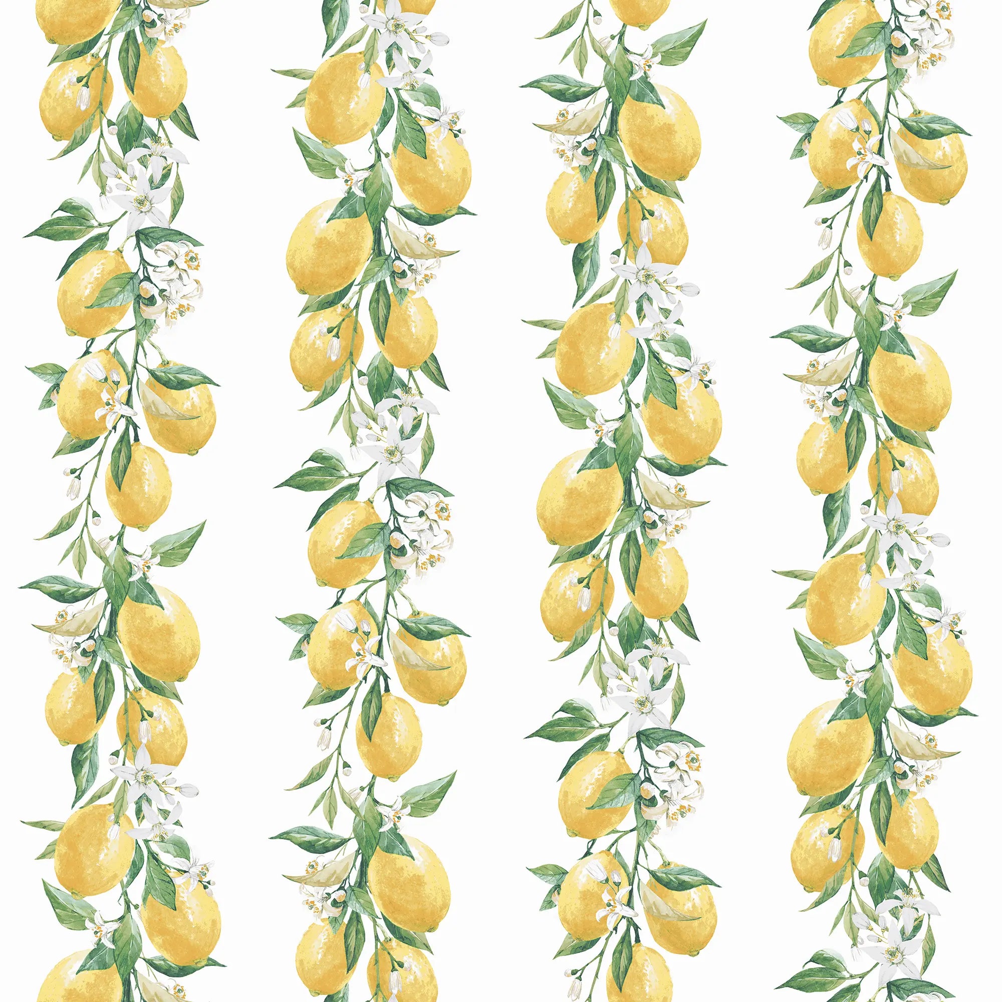 Detaljeret billede af tapetet Lemon Lines - Fresh med citronmønster fra Nicetapet.dk.