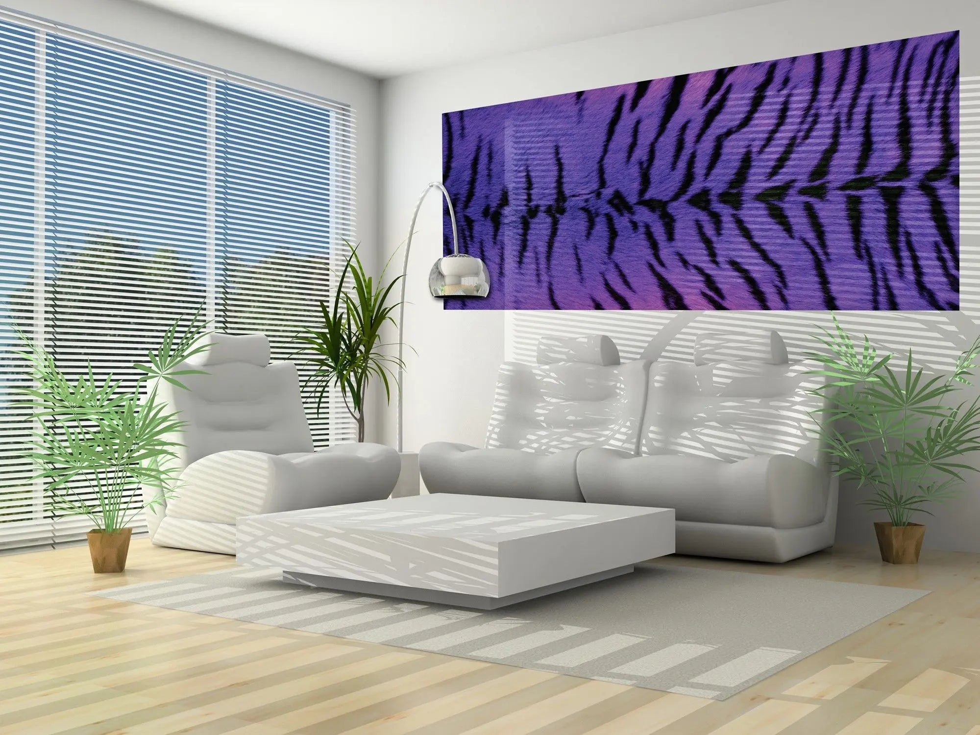 Billede 7 af Fototapet - Lilla og sort tigerstribemønster