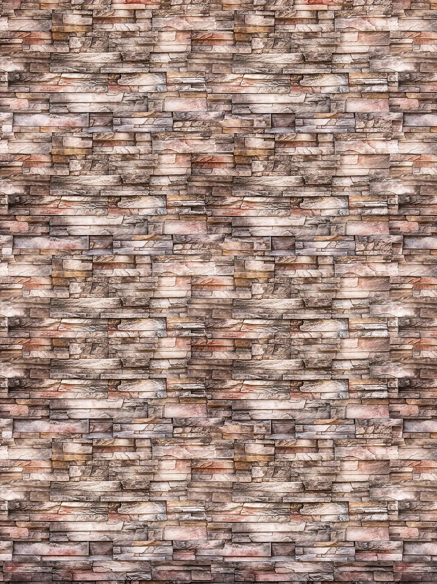 Billede 16 af Fototapet - Lysebrun og grå vævet stenmur