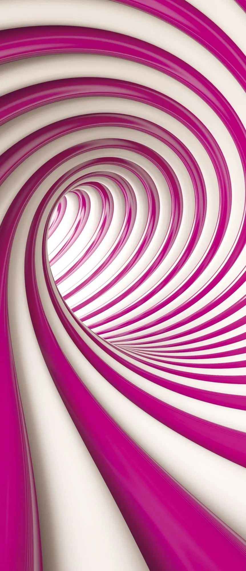 Billede 9 af Fototapet - Lyserød og hvidt spiralformet abstrakt mønster