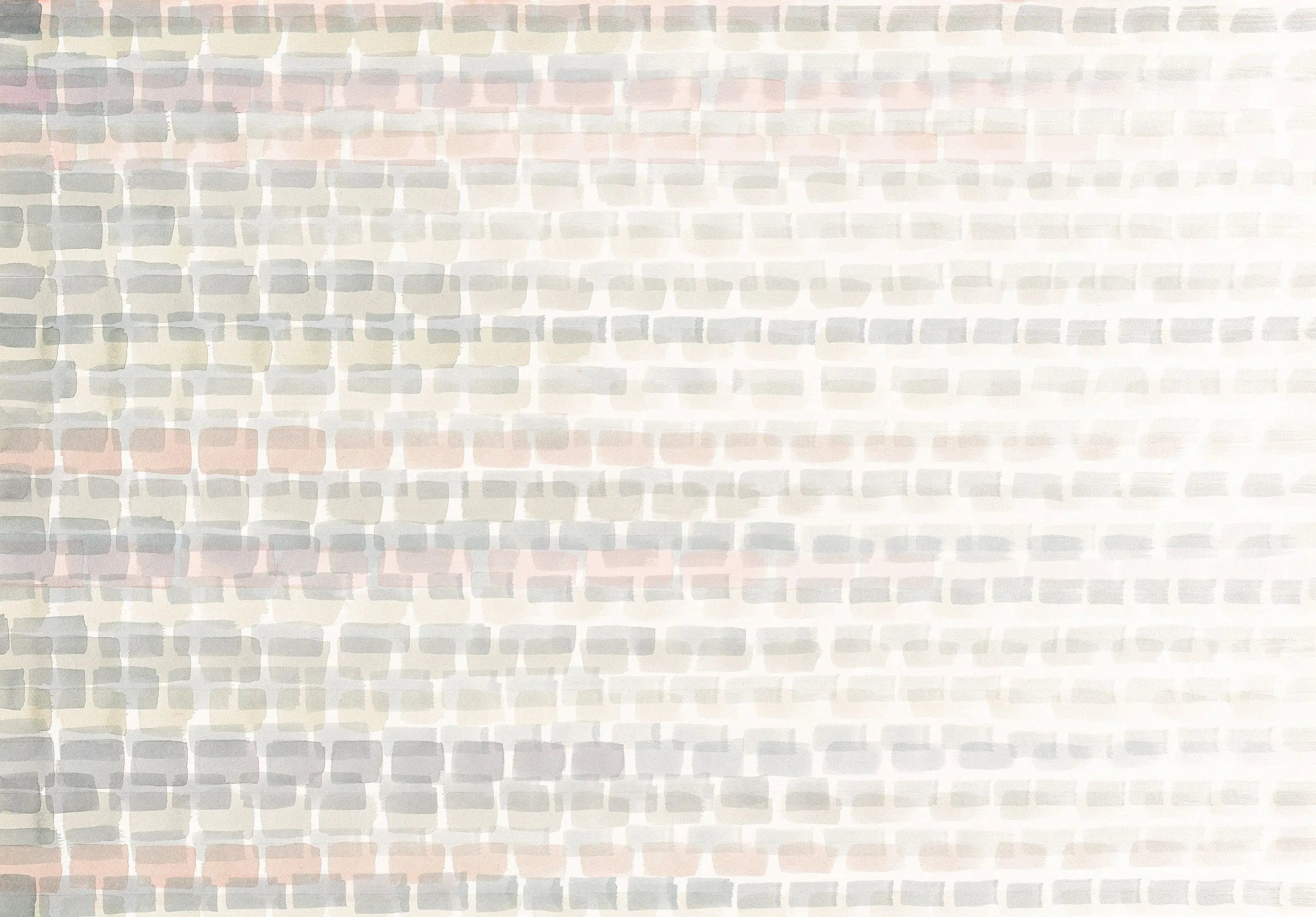 Billede 2 af Fototapet - Lyst vandret murstensmønster i beige og grå toner