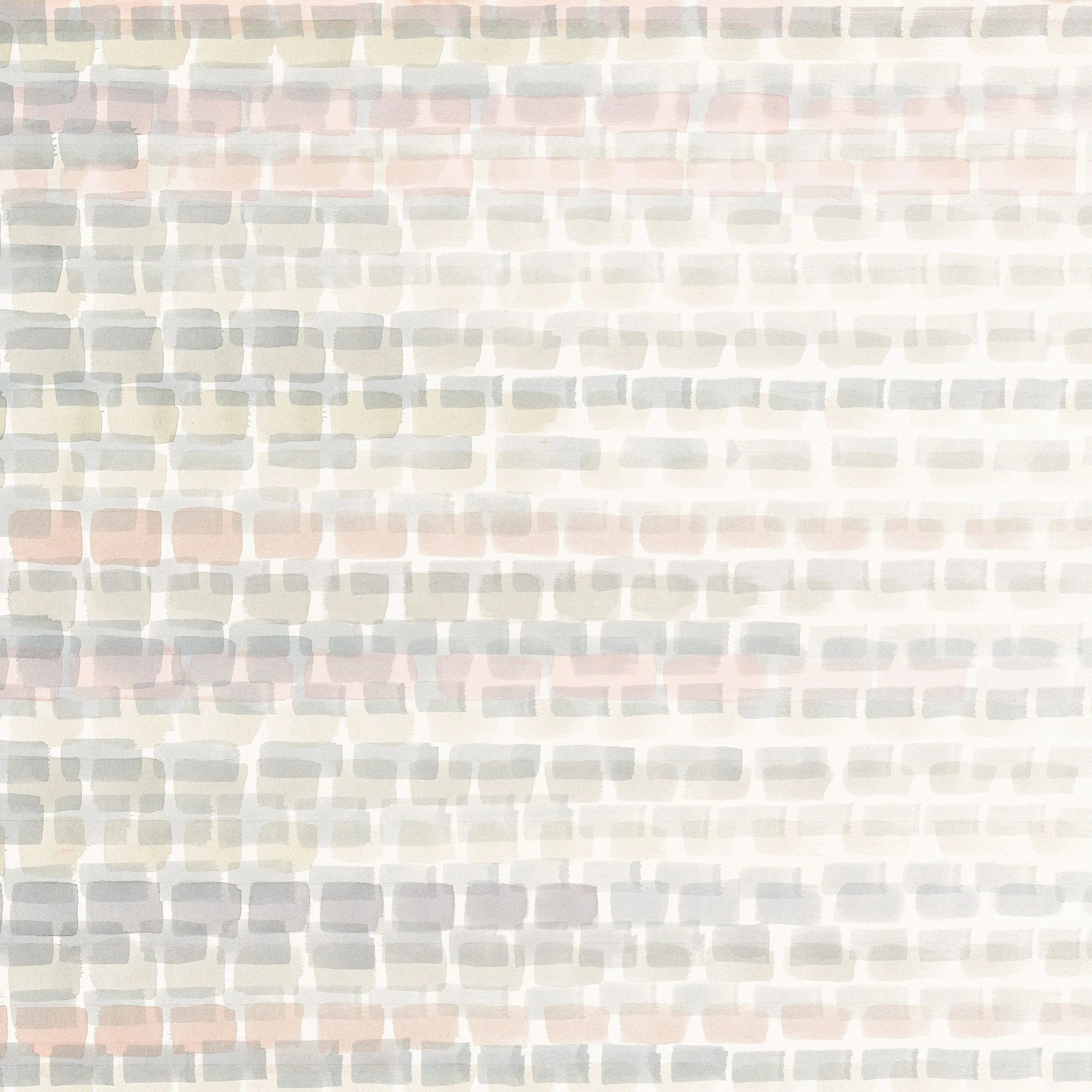 Billede 7 af Fototapet - Lyst vandret murstensmønster i beige og grå toner