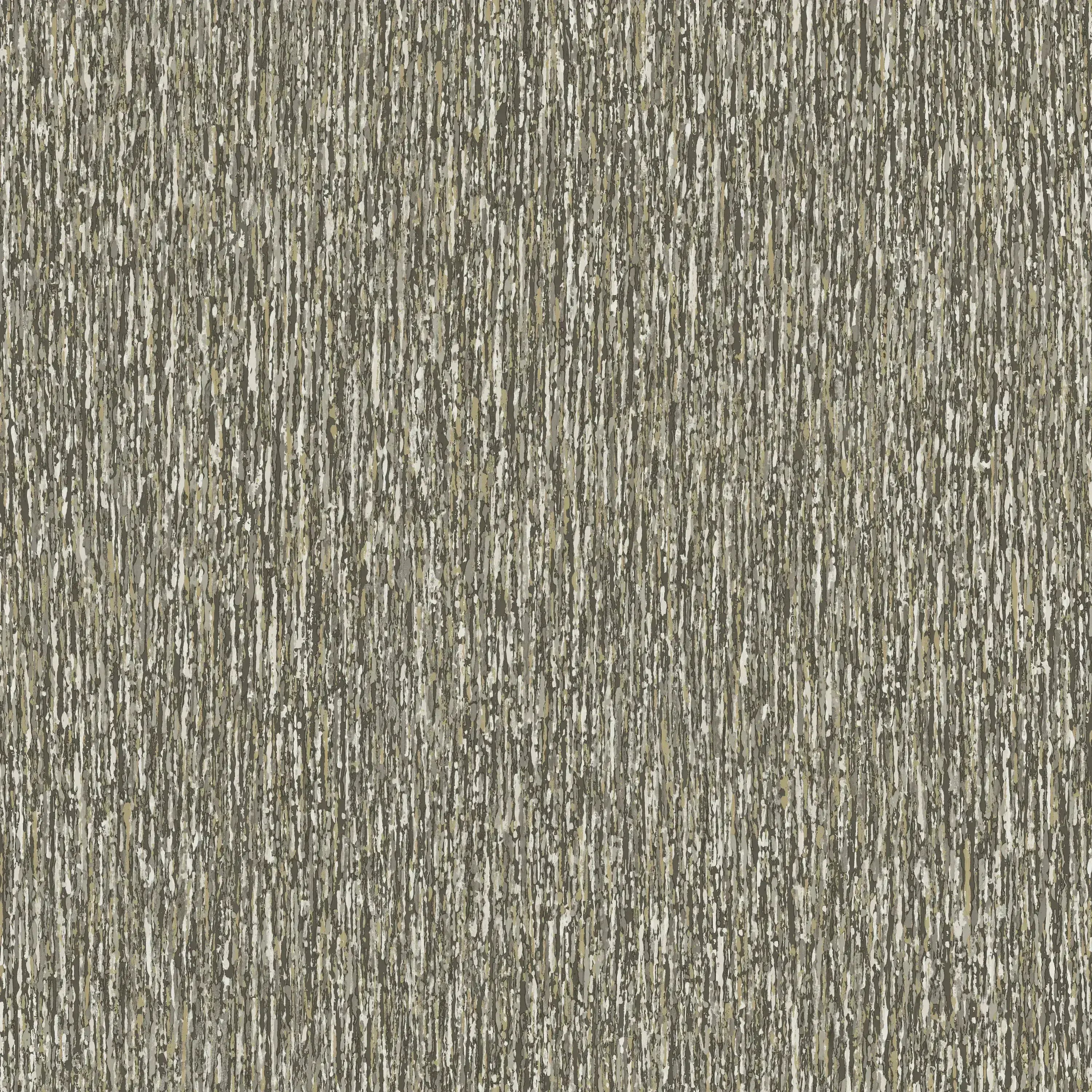 Nærbillede af Merino - Charcoal tapet med en struktureret, lodret linjemønster i dæmpede nuancer.
