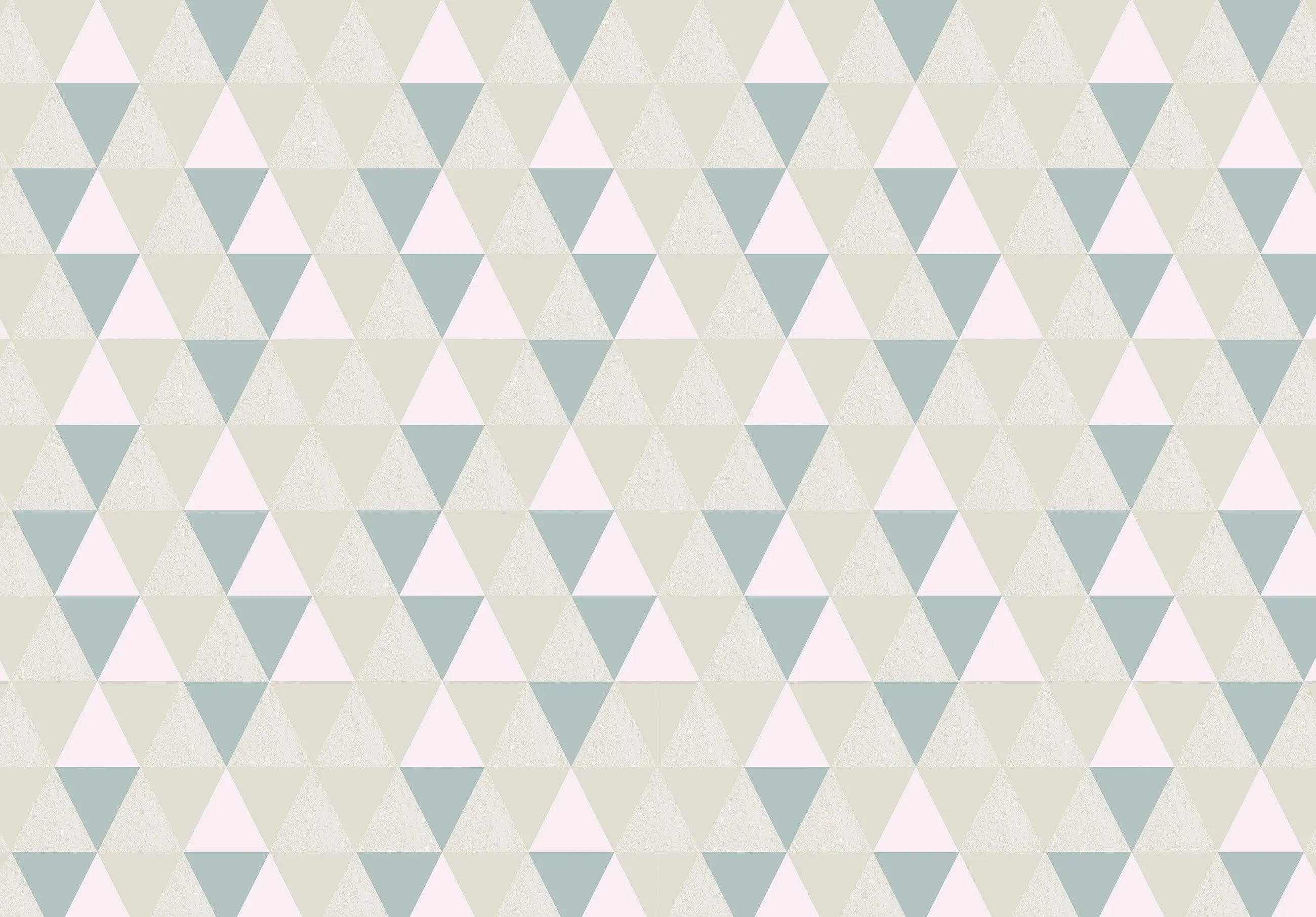 Billede 9 af Fototapet - Mønster af blå og beige trekanter