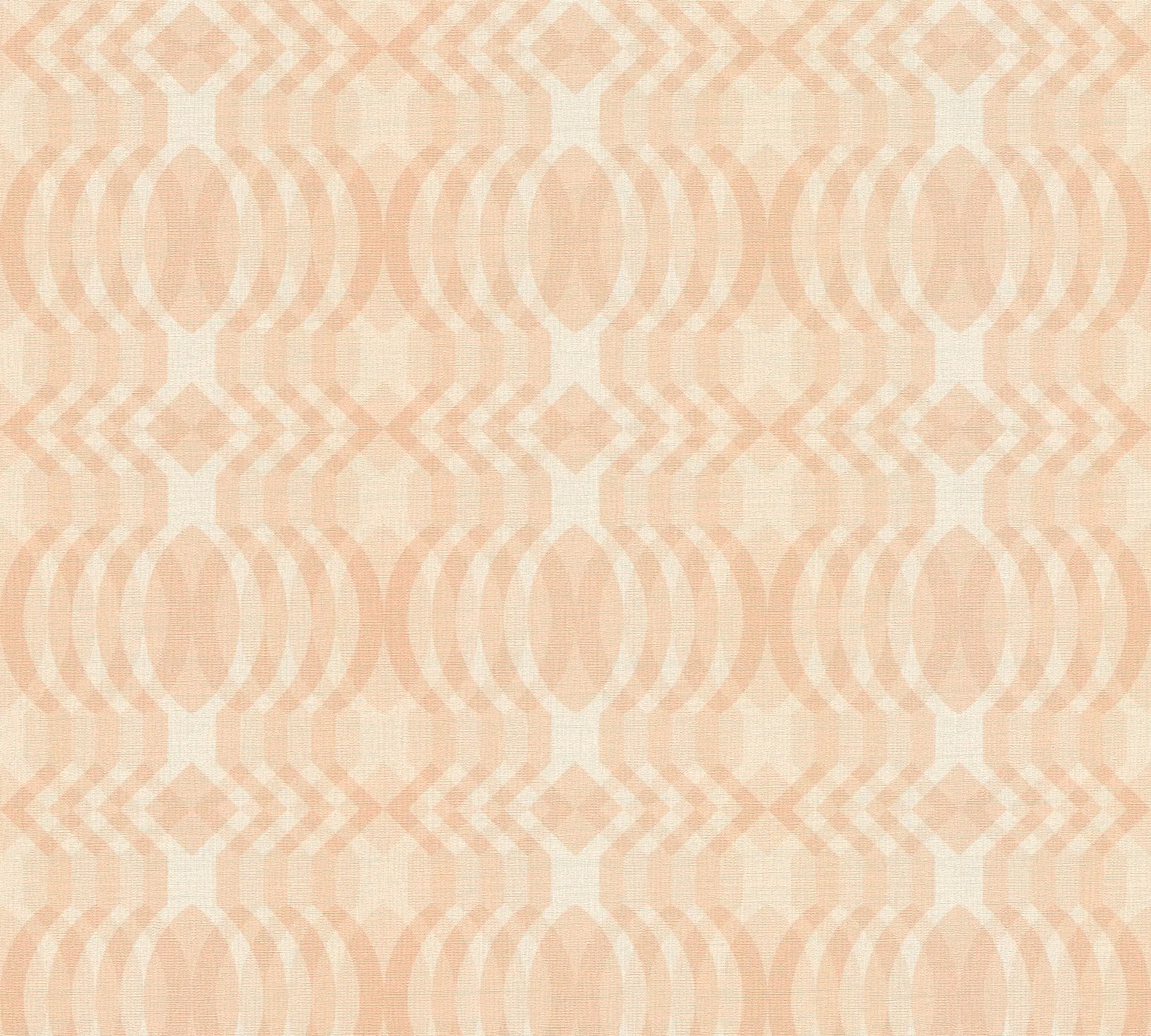 Detaljeret billede af mønsteret på Diane - Classic Beige tapet, med geometriske former i beige nuancer.