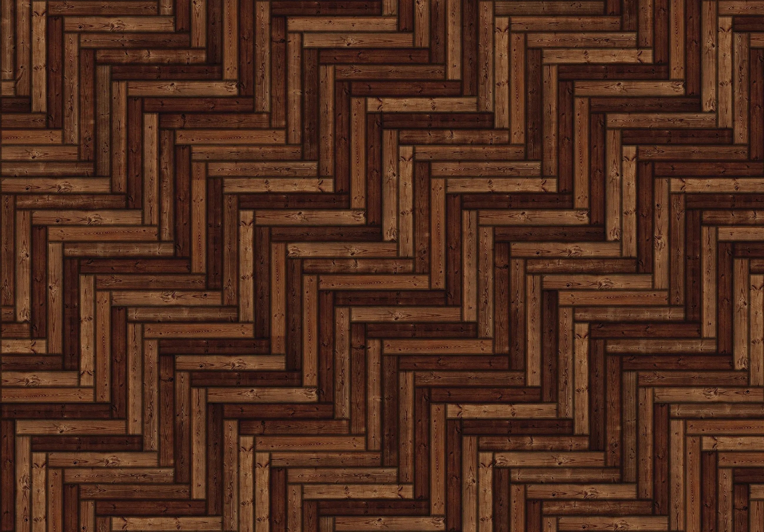 Billede 2 af Fototapet - Mørkt træmønster i sildebensform