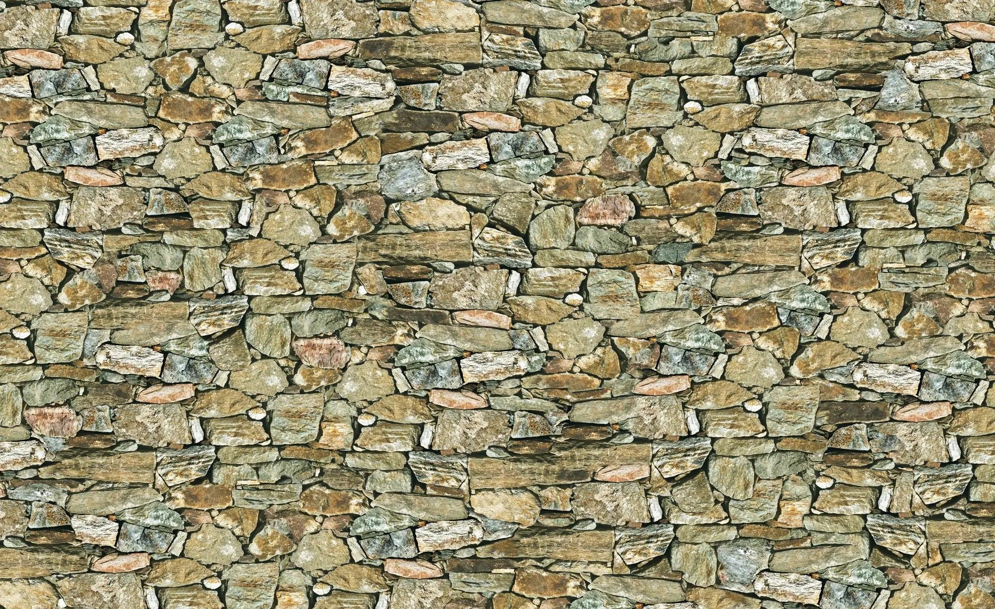 Billede 12 af Fototapet - Naturstensmur med forskellige farver