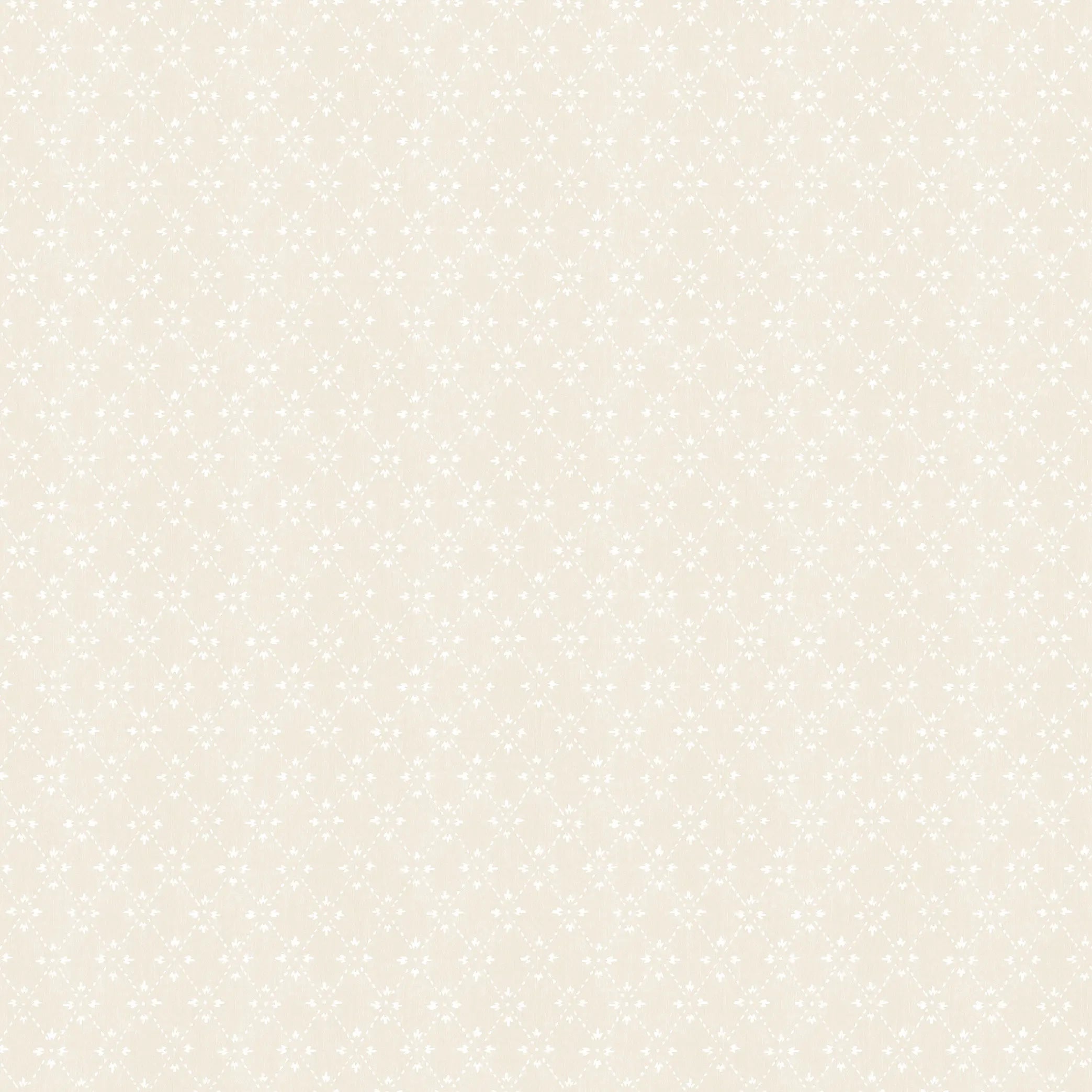 Tapet med mønsteret Opulent Diamond - Ivory Elegance, der viser et detaljeret geometrisk design på en elfenben baggrund.