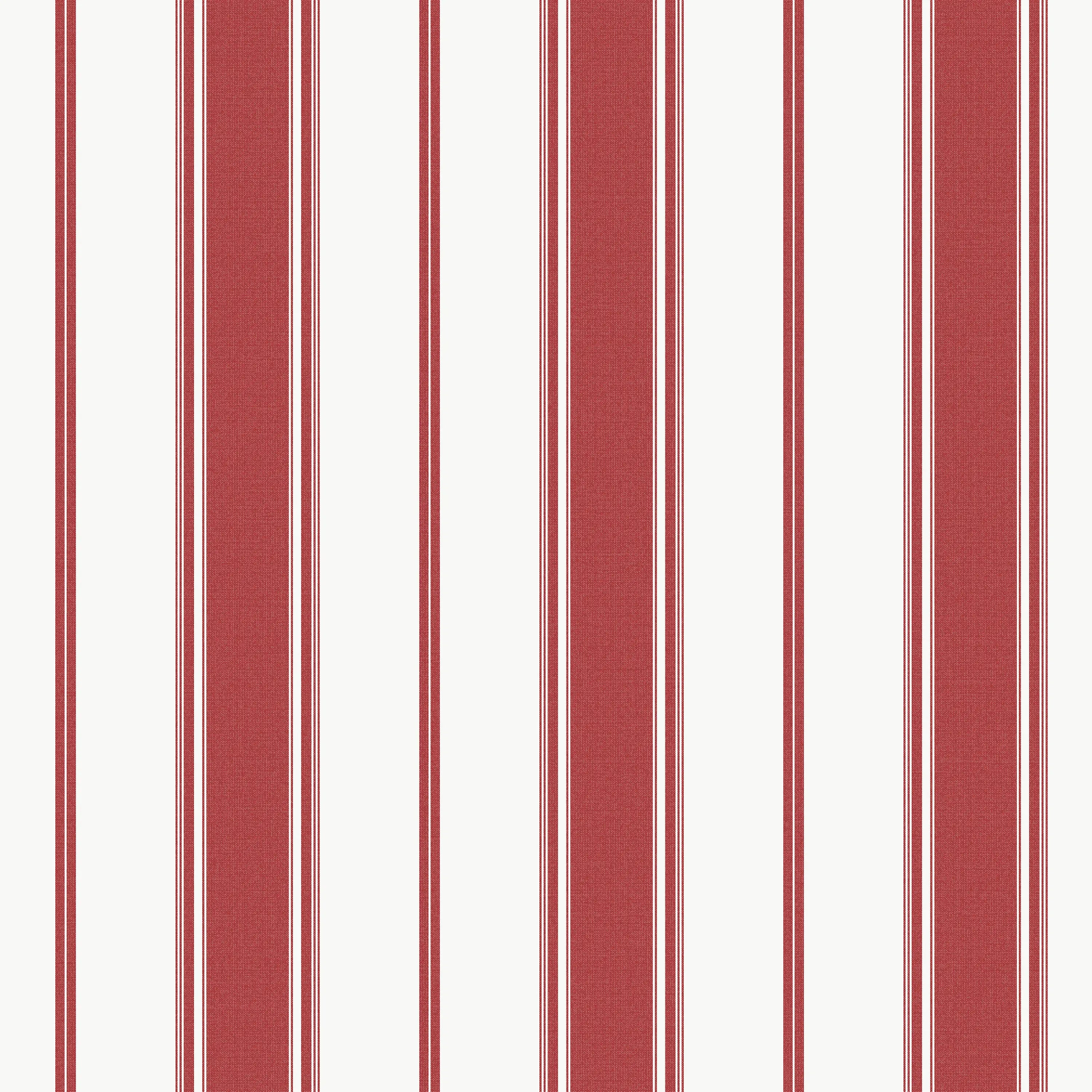 Tapet fra Nicetapet.dk kaldet Refined Lines - Crimson med røde og hvide lodrette striber.
