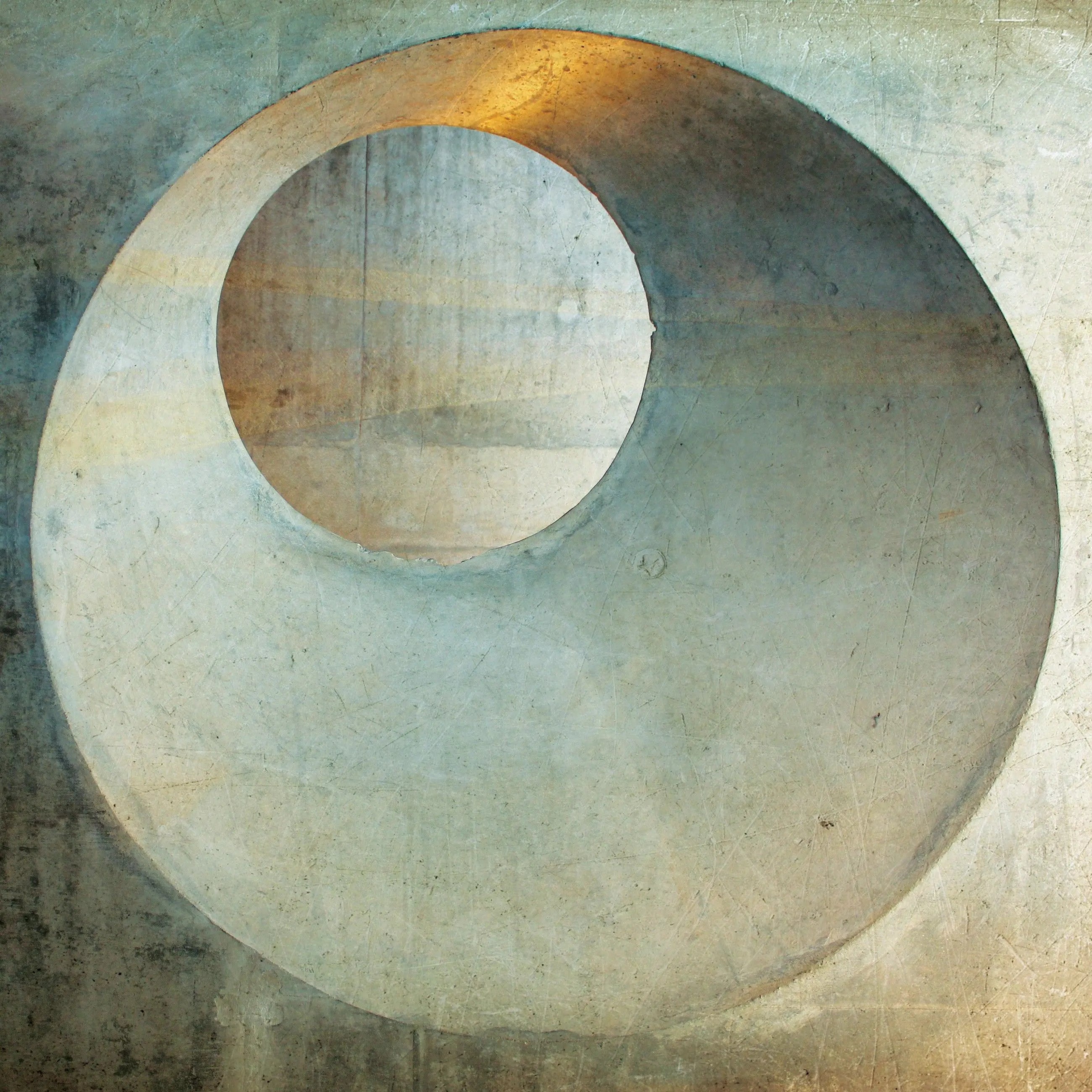 Billede 9 af Fototapet - Rustik betonvæg med cirkulær udskæring