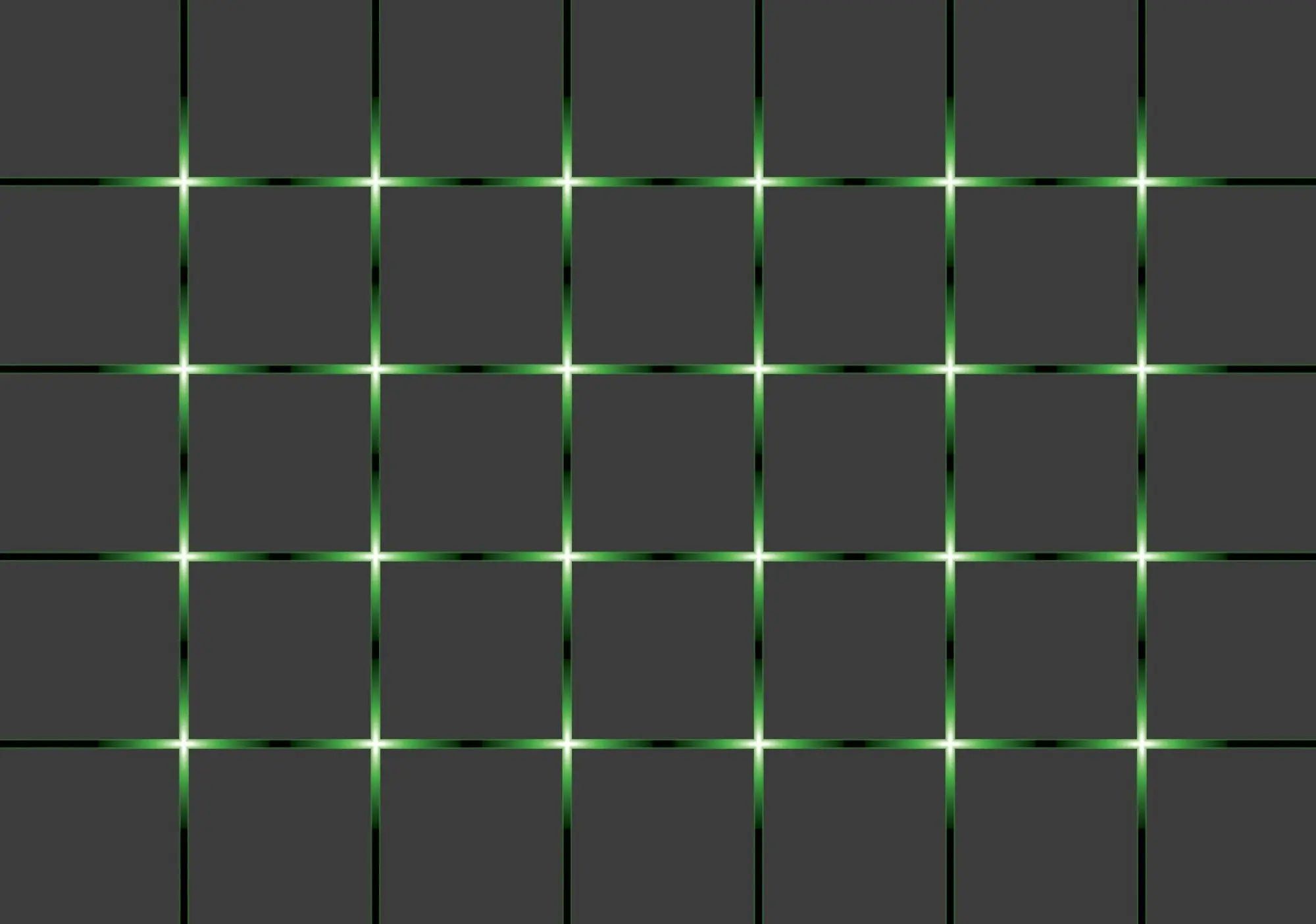 Billede 1 af Fototapet - Sort gitter med grønne lysende krydser