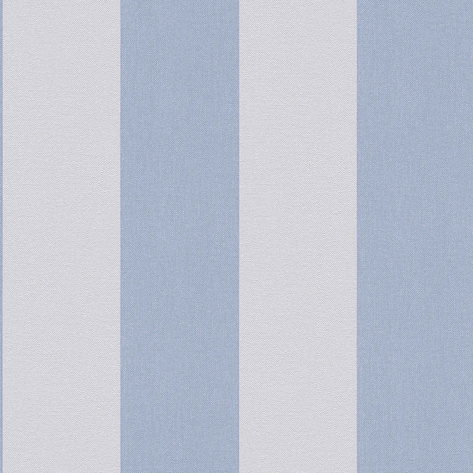 Striped Elegance - Sky tapet med elegante lodrette striber i blå og hvide nuancer.