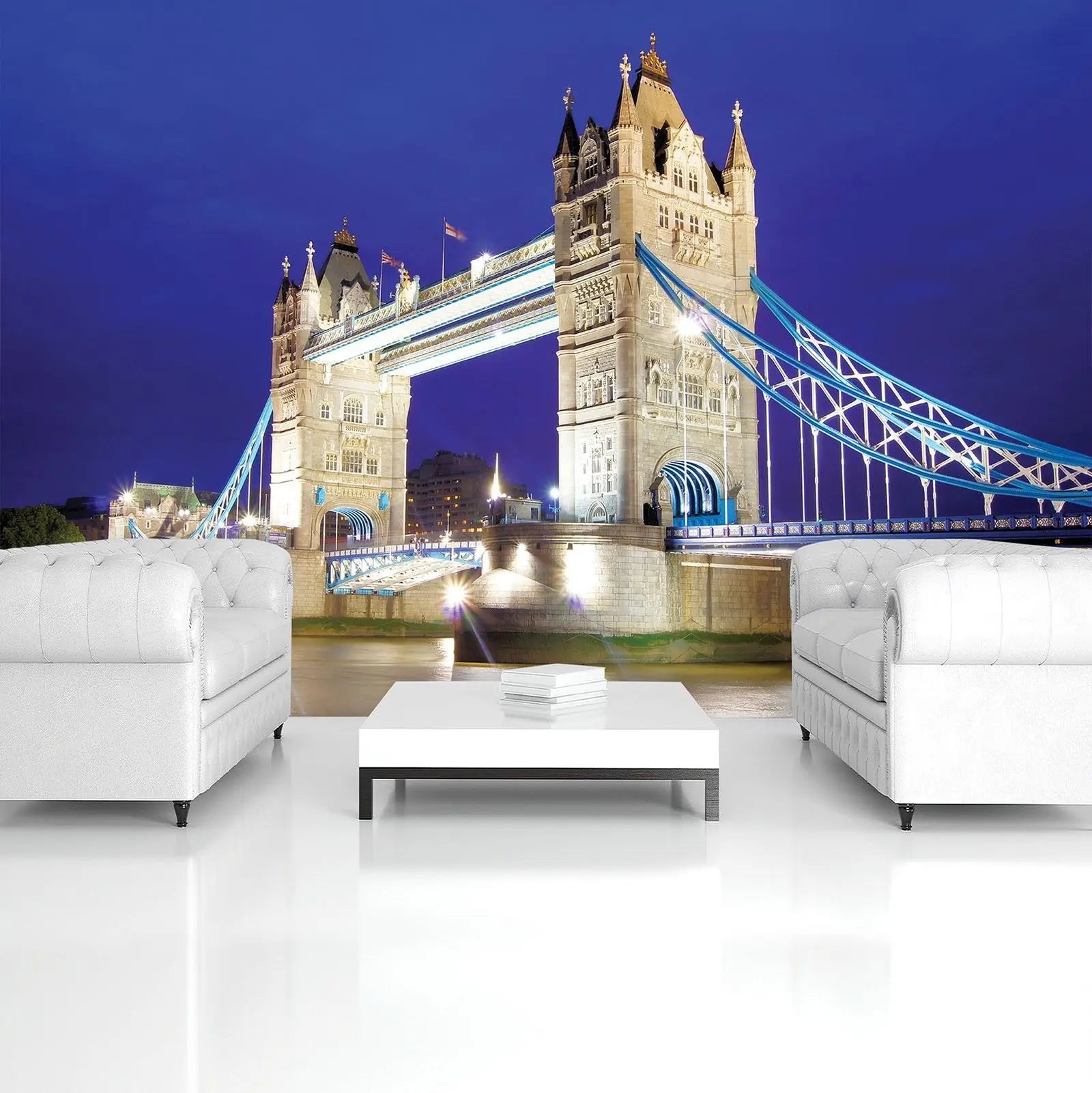 Billede 6 af Fototapet - Tower Bridge London om natten