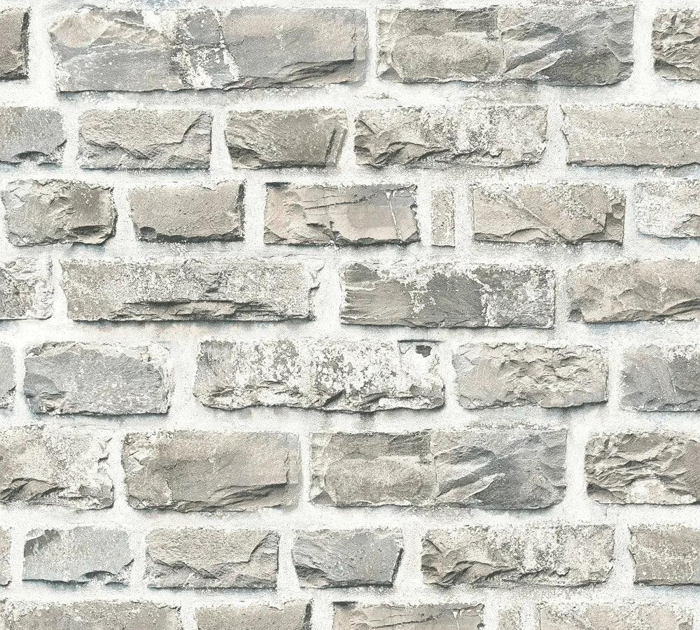 Næroptagelse af Urban Fortress - Sandstone tapet, der viser detaljeret tekstur og farve af mursten.