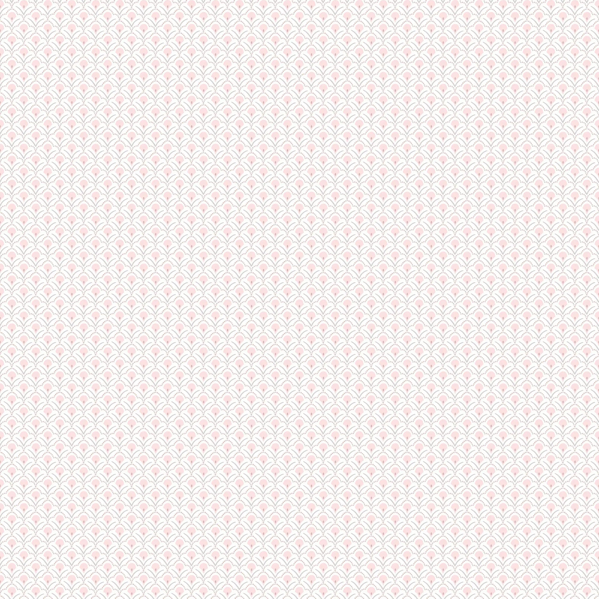 Veiled Lattice - Blush tapet med et delikat mønster af sammenvævede former i en blid blush farve.