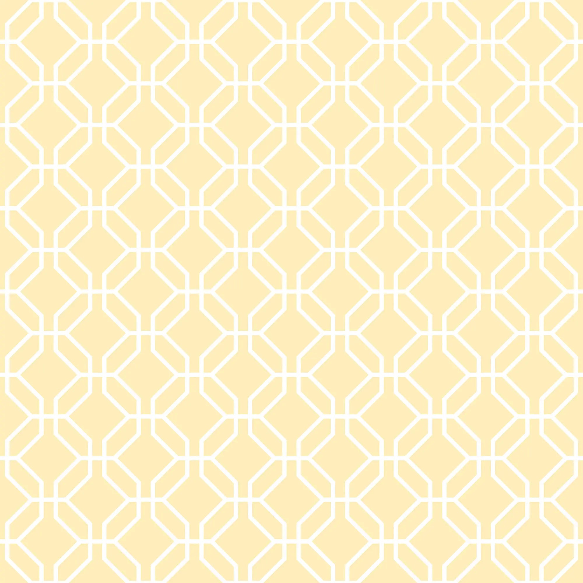 Detaljeret nærbillede af Veiled Links - Sunbeam tapet med et simpelt geometrisk mønster i gule og hvide nuancer.