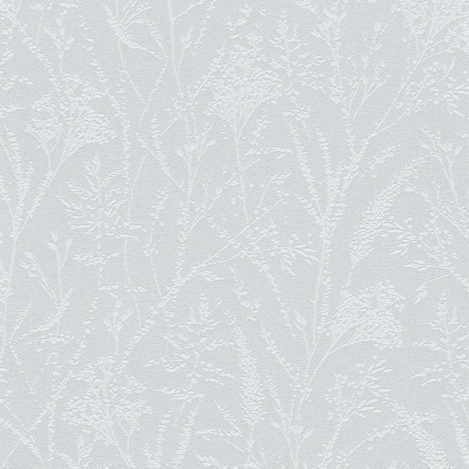 Tapet med navnet Whispered Elegance - Frost. Tapetet har et blomstermønster i lyse farver, der giver en subtil og elegant tekstur.