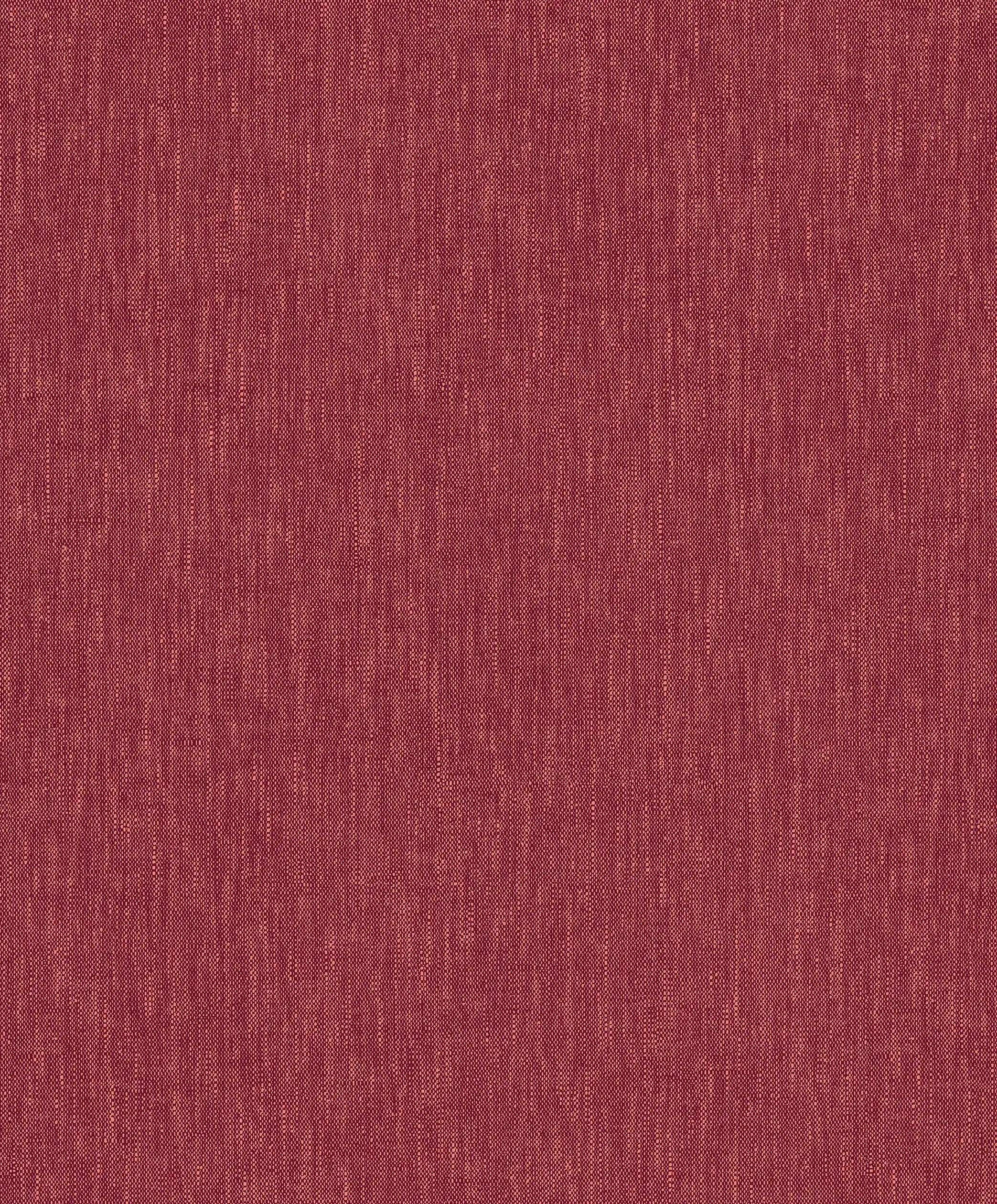 Detaljeret nærbillede af Windsor Weave - Crimson tapet med en vævet tekstur i dyb rød farve.