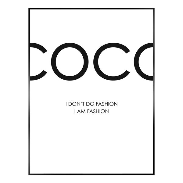 Comorama vores grus COCO Fashion plakat i sort ramme 50X70cm. - Køb flot billede her