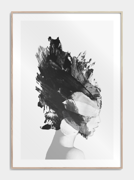 Abstract Model sort-hvid plakat 50X70cm. - Køb plakater stuen